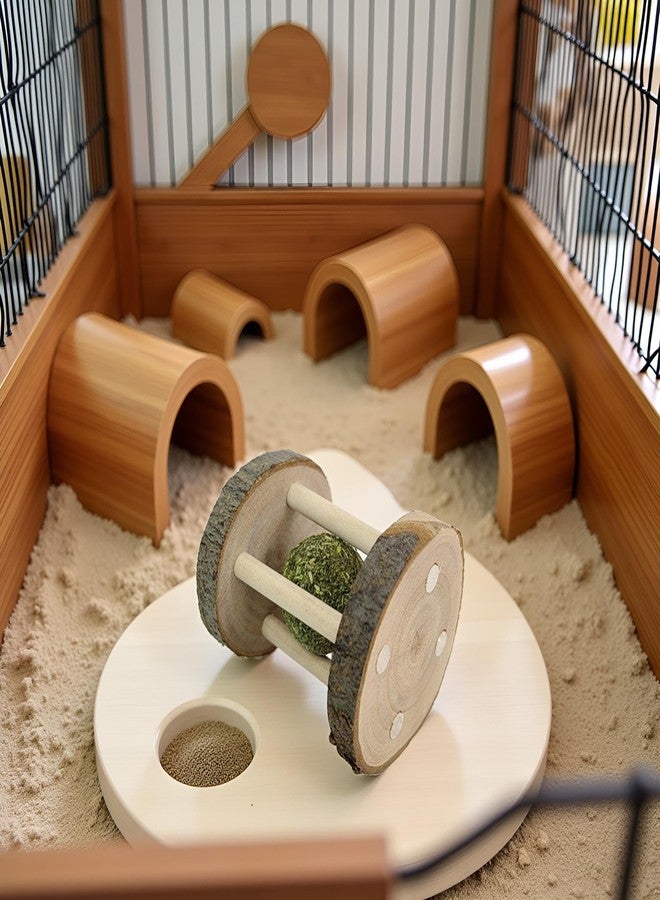 Mozff Hamster Rabbit Chew Toy Natural Wooden Play Toy, Wood Teeth Grinding Toy with Bell for Parrot, Rabbit, Chinchilla, Guinea Pig, Hamster Small Animals Toys for Pet Supplies - Image 5